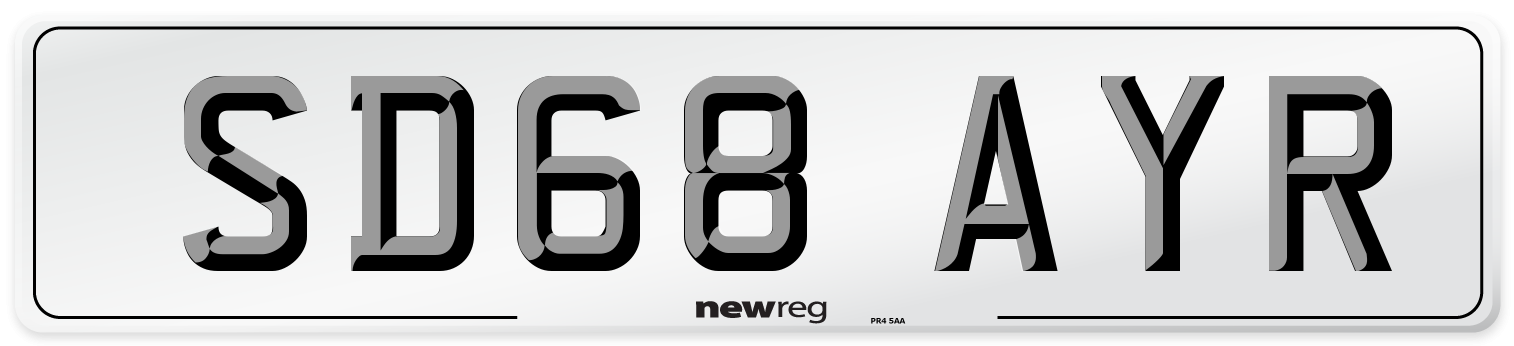 SD68 AYR Number Plate from New Reg